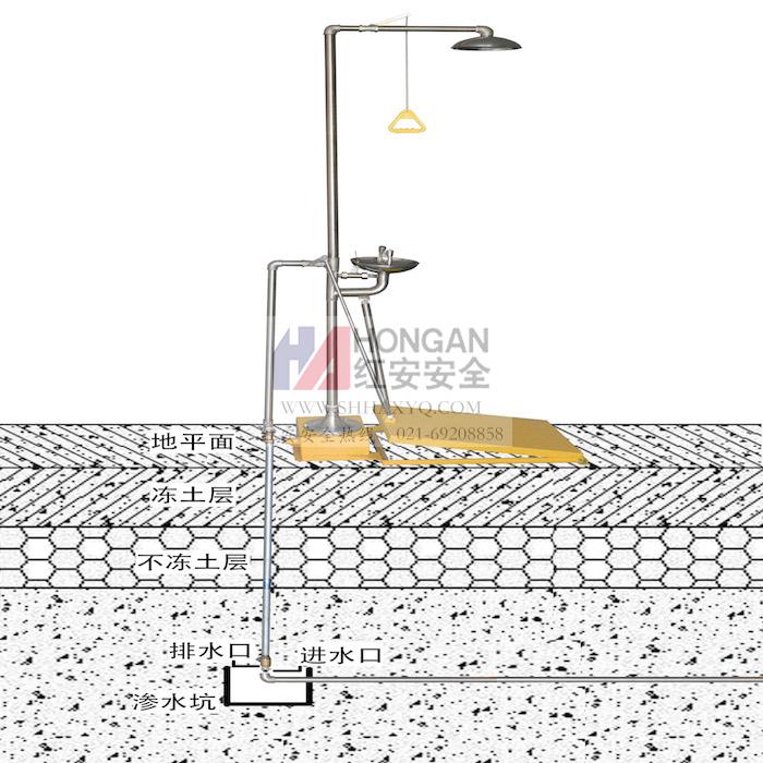 地埋-電伴熱管道復(fù)合式噴淋洗眼站 地埋-電伴熱管道復(fù)合式噴淋洗眼站